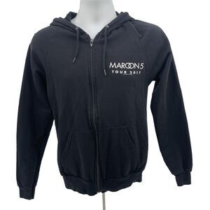 Maroon 5 Music Tour 2017 Full Zip Hoodie Jacket S Black Fleece American Apparel